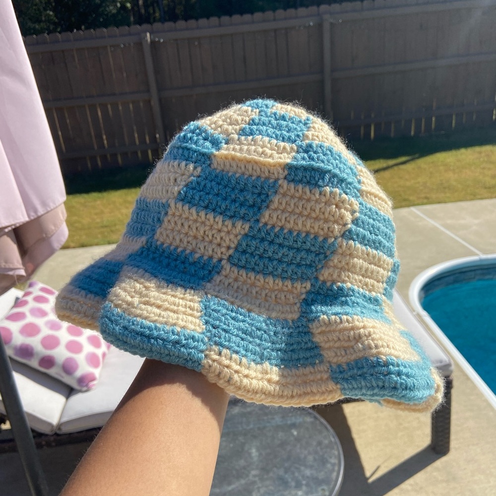 Checkered Crochet Hat